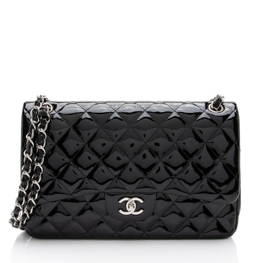 Chanel Patent Leather Classic Jumbo Double Flap Bag - Picture 1 of 10